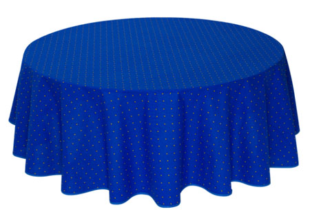French Round Tablecloth coated or cotton Calissons blue - Click Image to Close